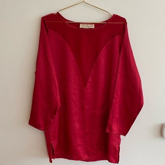 Vintage Victoria Secret Gold Label Red Tunic Size Medium - Picture 4 of 4